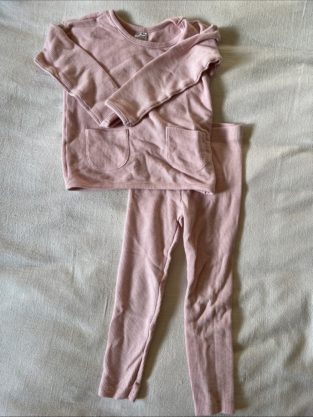 Girls Gerber Modern Moments Pink Waffle Knit Top & Legging Set - Size 4T